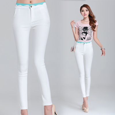 2014时尚女裤新风尚 糖果色小脚休闲裤，尽显青春活力